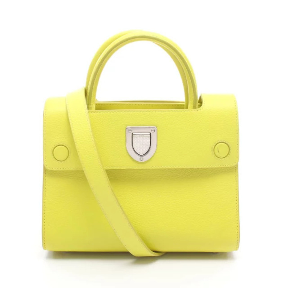 Christian Dior EVER Handbag Leather Yellow